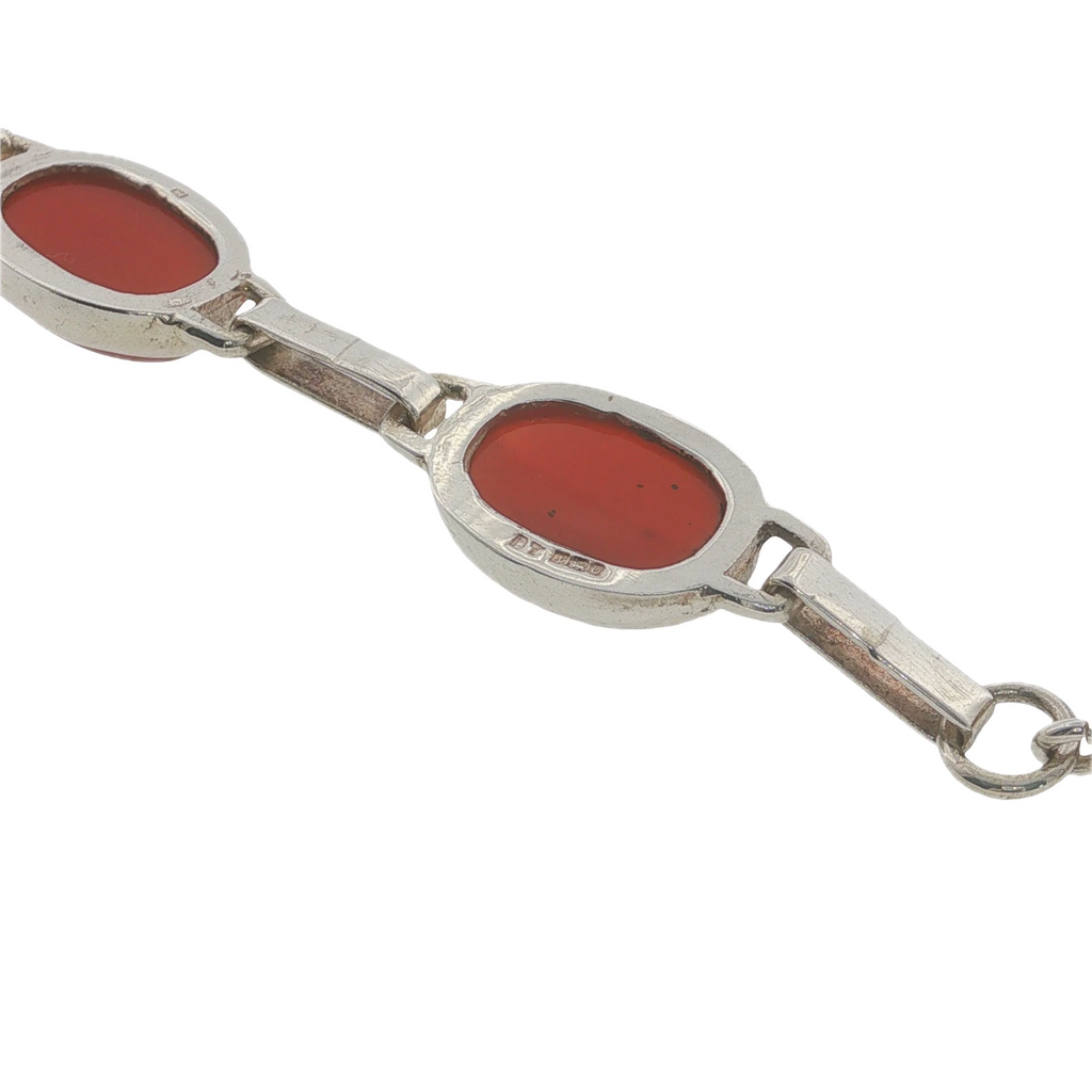 Vintage Sterling Silver Carnelian 1988 Bracelet