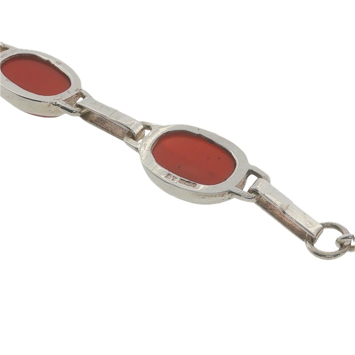 Vintage Sterling Silver Carnelian 1988 Bracelet
