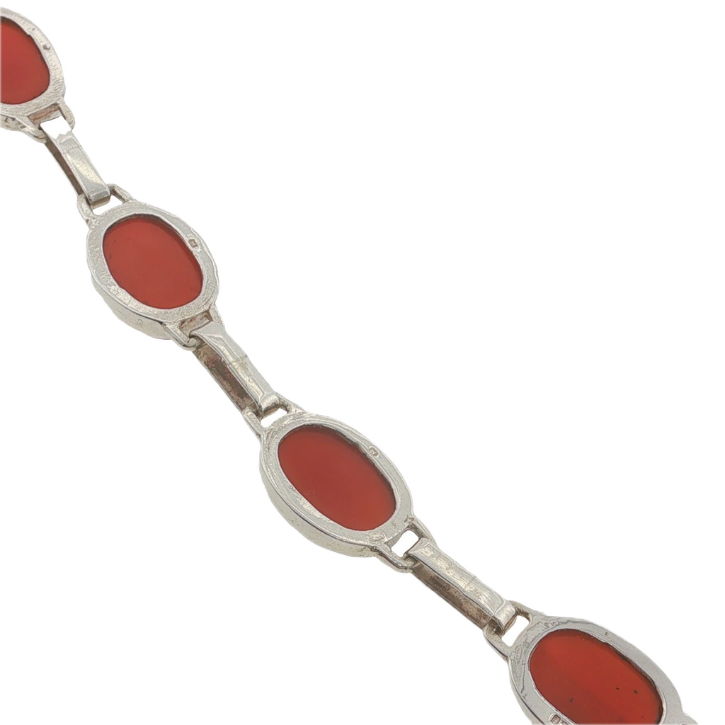 Vintage Sterling Silver Carnelian 1988 Bracelet