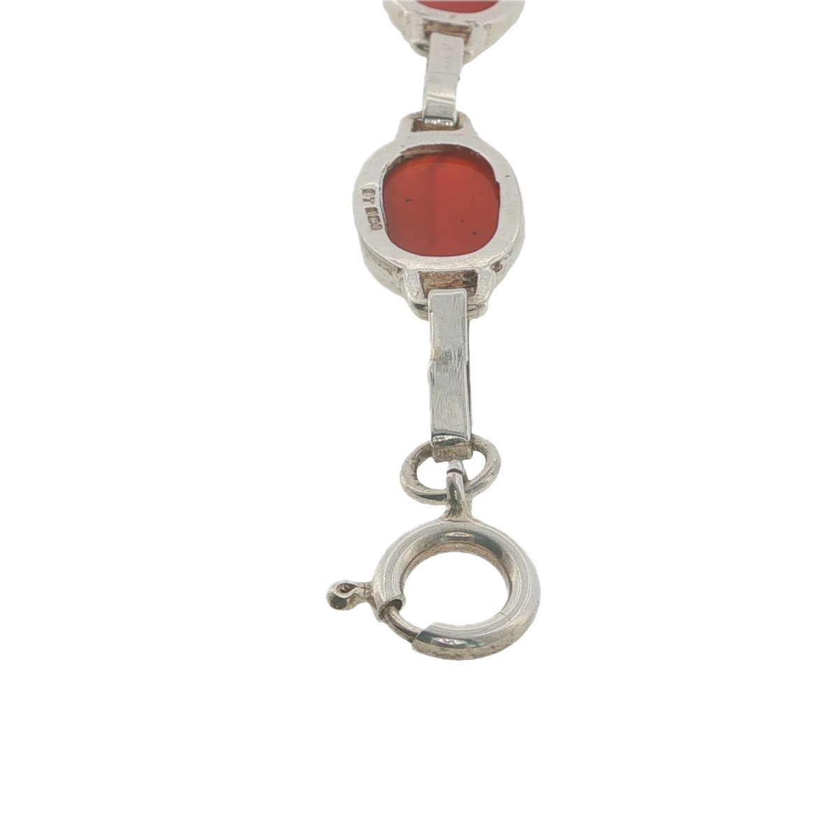 Vintage Sterling Silver Carnelian 1988 Bracelet