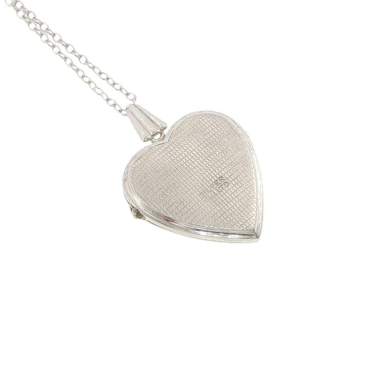 Vintage Georg Jensen Sterling Silver Engraved Heart Locket Necklace